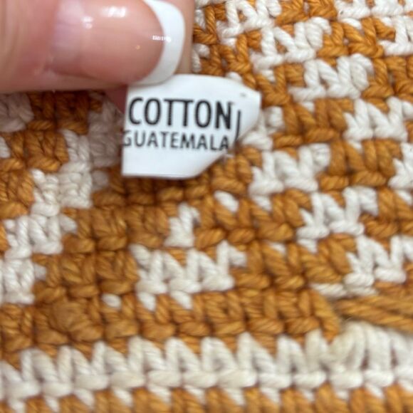 Southwestern Mustard Yellow Hand Woven Adjustable Boho Backpack - Picture 5 of 7